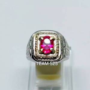 Cincin batu permata merah siam cutting full dim 8x6 mm tes DS naik