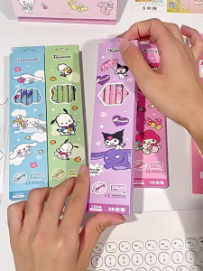 PENSIL 2B MOTIF LUCU / PENSIL 1 BOX ISI 12PCS BONUS SERUTAN