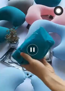 Gối hơi xếp gọn tích hợp bơm văn phòng du lịch dã ngoại cao cấp