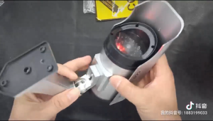 Red Flashing LED Light Simulation: Outdoor Fake Surveillance Camera