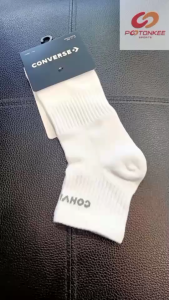 (แท้ 100%) Converse Running Middle Socks ถุงเท้า หุ้มข้อเหนือตาตุ่ม 2สี ไซส์ 37-43 สีดำ/ขาว