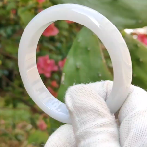 White Moonlight Bangle Light Lavender Natural Type A Jadeite Jade crafted as Peace Bracelet Bangle certificate weigh 57.02 grams measurement 12.8 * 7.9 mm Size: 55.8 mm (Bangle2) #2/4