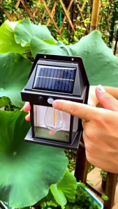 โคมไฟติดผนัง ไฟโซล่าเซลล์ ไฟสวน โซล่าเซลล์ solar light โคมไฟวินเทจ ไฟติดผนัง โคมไฟโซล่าเซลล์ ปรับได้3โหมด ติดตั้งง่าย ไม่ต้องเดินสายไฟ
