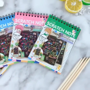 Kids Scratch Note DIY Drawing Book Notepad Preschool Goodie Bag Gift