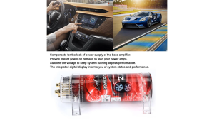 Bộ Bù Nguồn cho Xe chơi Âm Thanh 2.0 Farad có màn Led Hiển Thị Điện Áp Đo điện