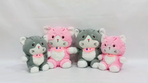 Boneka Sit Cat Imut Boneka Kucing Celemek Ukuran 11