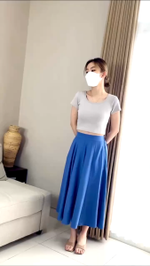 ( CUCI GUDANG )  2 PCS ROK POLOS KERJA WANITA POLOS BASIC PREMIUM SCUBA SUPER//ROK WANITA//BAWAHAN WANITA//BAWAHAN MUSLIM//ROK KERJA//KOREA TRENDY