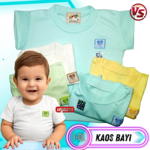 3Pcs Kaus Oblong Salur Bayi I-OL Berstandar SNI Usia 0-4 tahun Ukuran SMLXL-Vegasus Store(COD)