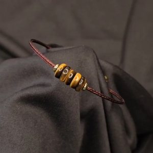 Vòng cáp ngũ điếu MH vàng nâu cho mệnh Thổ và Kim - Phong Thủy TUDO