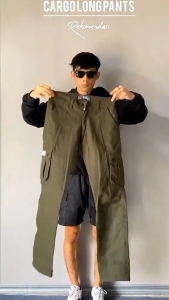 Celana Cargo Panjang Pria Jumbo BIGSIZE pinggang karet bahan katun twil tebal kargo PDL terbaru