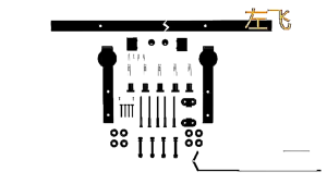 ชุดรางเลื่อนประตูสไลด์ รางประตู 5FT/6FT/6.6FT/8FTวัสดุเหล็กกล้าคาร์บอนสามารถรับน้ําหนักได้150กิโลกรัม ชุดรางเลื่อน ประตูบานเลื่อน รางเลื่อนประตู ฮาร์ดแวร์ประตูยุ้งข้าวเลื่อนลูกกลิ้งรางช รางประตูบานเลื่อน