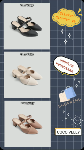 COCO VELLY - Sepatu Mules Wanita Hak 5 cm Black