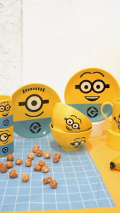 MINIONS ZEN Mangkok Makan Keramik Dave Smile 2 pcs + Box
