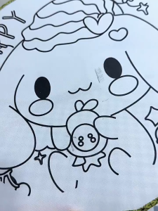 Quạt Tranh Sơn Dầu Tô Màu  DIY Mẩu Kuromi Hoạt Hình Cực Xinh