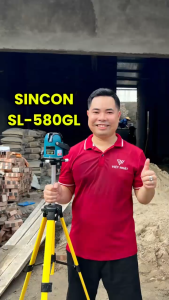 Máy cân bằng laser 5 tia xanh siêu sáng Sincon SL-580GL chân đế bi - Tặng thêm 1 pin và chân INOX 1.2m - Điện máy Việt Nhật