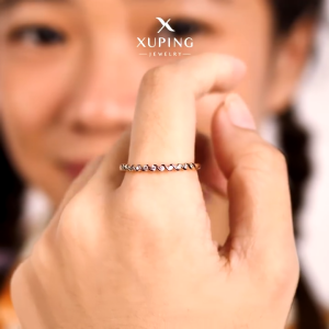 Xuping Cincin Mata Baris Aksesoris Perhiasan Lapis Emas (Gold All Model | Size 5 6 7 8 9)