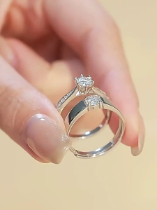 s925 silver couple ring High carbon diamond ring inlay fashion Korean ring promise of love couple gift jewelry