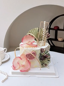 [Ready Stock]女神节蛋糕装饰插件生日仿真花蝴蝶兰母亲节插牌摆件网红配件 Flower Cake topper Cake decoration