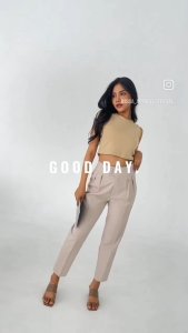 Alice Pants - กางเกงขากระบอกเล็กเอวสูงเน้นเอวสับๆ รูปร่างดีเว่อร์ อำพรางช่วงต้นขาแบบดีงาม