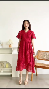 ●ECLAIRE● 04G Dress Midi Brukat Kimono Pesta Kondangan Casual Beverly