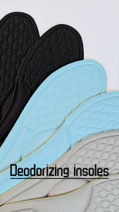 Anti Odor Breathable Shock Absorption Shoe Insoles for Men&Women Elastic Soft Replacement Insole
