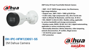 Dahua IP Camera 2MP HD With Audio Bullet Network Camera Motion Detection Wired Outdoor Weatherproof IP Security Camera