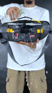 Tas Waistbag Waterproof Polo Amstar - Anti Air - 4 Ruangan - Full Kain Satin - Tali Webing Besar (IMPORT)