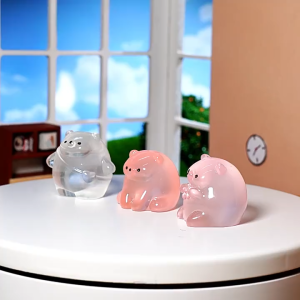 Mô Hình Gấu Trắng Mini Trang Trí Decord Bánh Kem Ô Tô Tiểu Cảnh