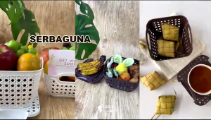Keranjang Ubud Kotak Rotan Kiara Serbaguna Tempat Penyimpanan Hampers dan Souvenir