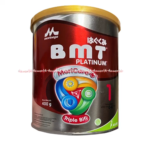 Morinaga BMT Platinum 1 Moricare+ 400gr Triple Bifi Kalbe Susu Formula Bayi 0-6bulan Kemasan Kaleng B M T