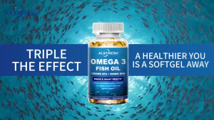 Alxfresh Omega-3 Fish Oil Capsules Supplement Rich In DHA EPA For Anti-aging Skin Eyes Heart Brain Health Support Immune System