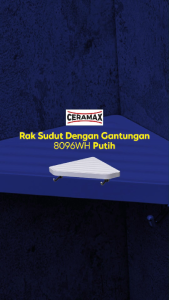 Ceramax Rak Sudut Dengan Gantungan 8096WH Putih