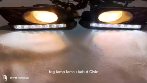 Foglamp Fog Lamp Lampu Kabut + DRL Non Running Honda Civic 2012-2015 & Foglamp  Lampu Kabut Honda Civic 2012-2015