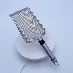 1Pc Stainless Steel Durable Cat Litter Shovel Multi-Purpose Non-Slip 3.8MM Small Hole Filter Shovel
