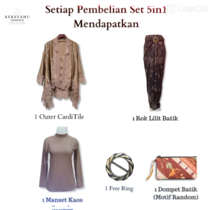 Paket 5in1 Outfit Kondangan Satin Kekinian Baju Satin Glamour Wanita Terbaru 2024