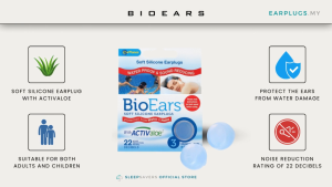 Cirrus BioEars Soft Silicone Earplugs | NRR 22 dB | Moldable Sleep Swim Noise Reduction | 3 Pairs + Case | Made in USA