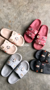 SandSo - Q66 Acc Penguin Sandals Wanita Karet Rubber Jelly Polos Plain Sandal Perempuan Dewasa Slip On Slide Flip Flop Sendal Flipper Slipper Flat Teplek Slop Selop Lentur Empuk Rumah Kamar Mandi Kantor Kerja Pantai Anti Air Licin Fungsional Multifungsi