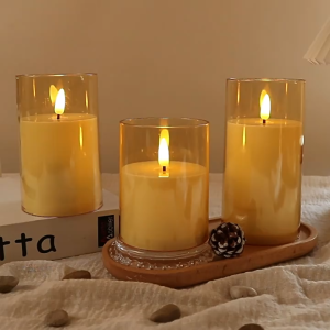 เทียนการควบคุมระยะไกลอิเล็กทรอนิกส์ เทียนสร้างเซอร์ไพรส์ อุปกรณ์ถ่ายรูปถ่าย หนัง เทียนพลาสติกนําเข้าจากจีน เทียนประดับโต๊ะร้านอาหาร มีหลายสีให้เลือก