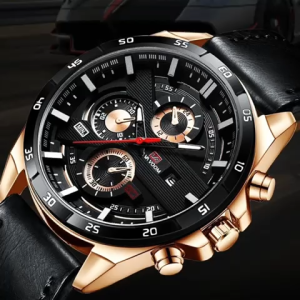 STALIO Jam Tangan Pria VAVAVOOM Kulit Model Terbaru Jam Tangan Pria Hot Kalender Elegan Tahan Air Kedalaman 30 Meter Jam Tangan Pria Luminous Nyala Ditempat Gelap Jam Tangan Pria Kaca Hardlex Glass Tebal Tahan Gorex Jam Tangan Pria Kasual Sporty - JV1