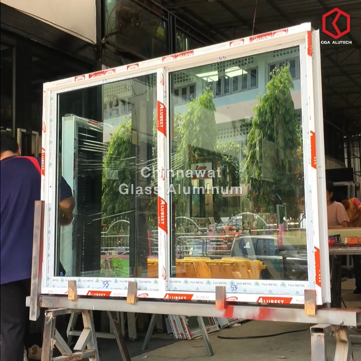 🏡150x110หน้าต่างบานเลื่อนอลูมิเนียม🏡เลื่อนสลับแบ่ง2ช่อง🏡พร้อมส่ง.🚚..ค่า ...