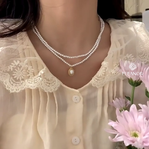 Dây chuyền nữ ngọc trai nhân tạo Eleanor Accessories dạng chuỗi hạt phụ kiện trang sức vòng cổ 7944