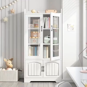 ตู้เก็บของ ตู้โชว์กระจกสีขาว  เก็บของสะสม ของเล่น หนังสือ เก็บของได้อเนกประสงค์ สีขาวมินิมอล พร้อมส่งทันที