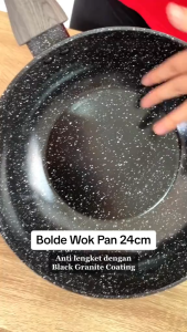 Wajan Cocok untuk Masakan: BOLDe Wok Pan Wajan 24 cm Granite Ceramic Anti Lengket Black NEW