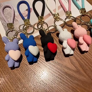 Gantungan Kunci Rabbit Love Couple Keychain kelinci hati lucu mewah gantungan kunci tas rumah motor Lovely Runner