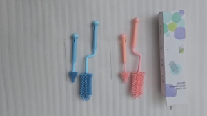 Bộ cọ rửa bình sữa silicon xoay MINK BABY siêu mềm