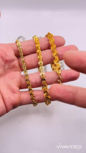Lắc tay titan Vòng tay titan kiểu dáng đuôi phụng màu vàng trắng và vàng 18k trangsucmoiluatuoi.RIN
