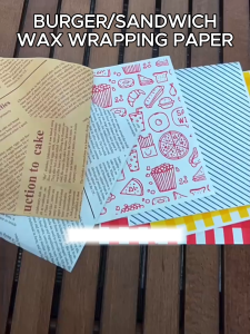 EC 100Pcs Burger Sandwich Food Wrapper Deluxe Grease-Proof Wrap Oil Paper Greaseproof Paper