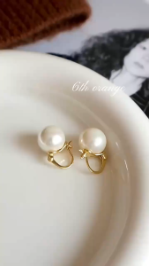 silver original italy 925 South Sea white pearl earrings for women gift