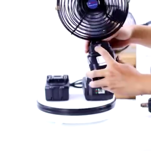 Quạt chạy pin makita Tích Điện Lồng Sắt Đế Pin Makita 21V Phổ Thông Kích Thước 8 Inch Dùng Liên tục 8-10 giờ