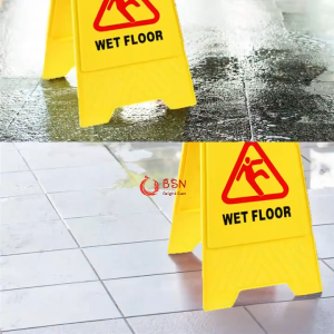 Heavy Duty Plastic Caution Wet Floor Stand Warning Board Sign Yellow Slippery Warning A Type Of Eye-catching Warning Sign Prohibits Parking Slippery Notice Wet Floor No Parking A Shape Warning Sign